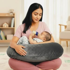 Breastfeeding Nurshing Pillow | Comfortable Feeding for Mom & Baby | Cradles The Baby Close to The Mother's Body | Adjustable Height | Washable Cover