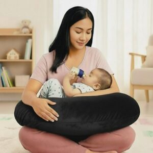 Breastfeeding Nurshing Pillow | Comfortable Feeding for Mom & Baby | Cradles The Baby Close to The Mother's Body | Adjustable Height | Washable Cover