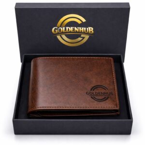 Goldenhub Genuine Leather Wallet for Men | Soft & Firm Leather | Multiple Card Slots | Coin Pocket | 2 Secret Compartments | Stylish & Durable Men's Wallet- Brown