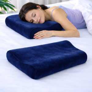 Goldenhub Orthopedic Memory Foam Pillow for Neck Pain | Contour Cervical Pillow for Sleeping | Ergonomic Neck Support for Side & Back Sleepers | Washable & Breathable Cover
