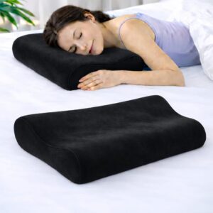 Goldenhub Orthopedic Memory Foam Pillow for Neck Pain | Contour Cervical Pillow for Sleeping | Ergonomic Neck Support for Side & Back Sleepers | Washable & Breathable Cover